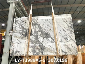 Brazil Invisible Grey White Marble Slab Wall Tile