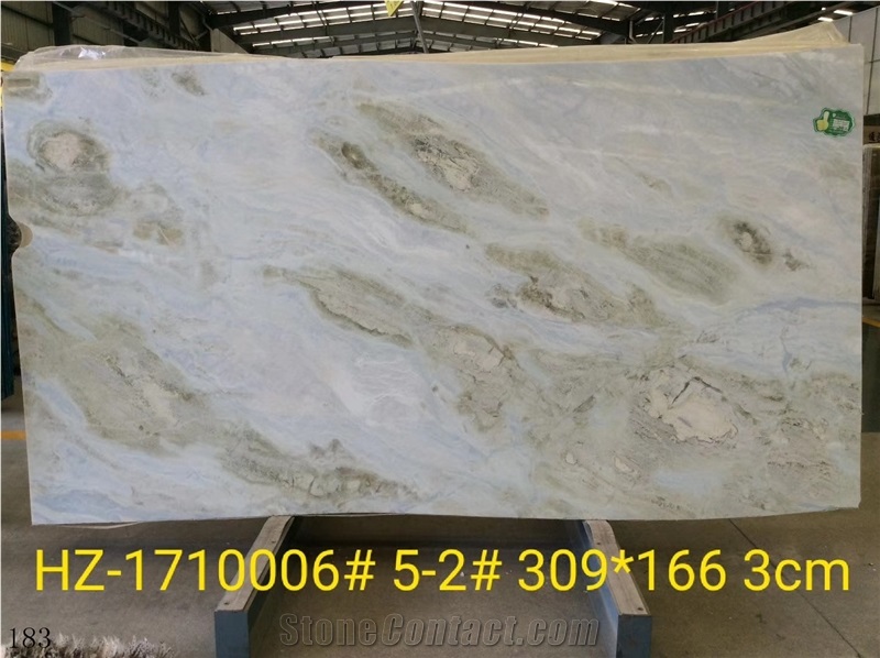 Changbai Blue Jade Marble Danube White Slab Stone