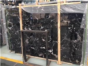 China Century Black Ice White Grain Marble Tiles