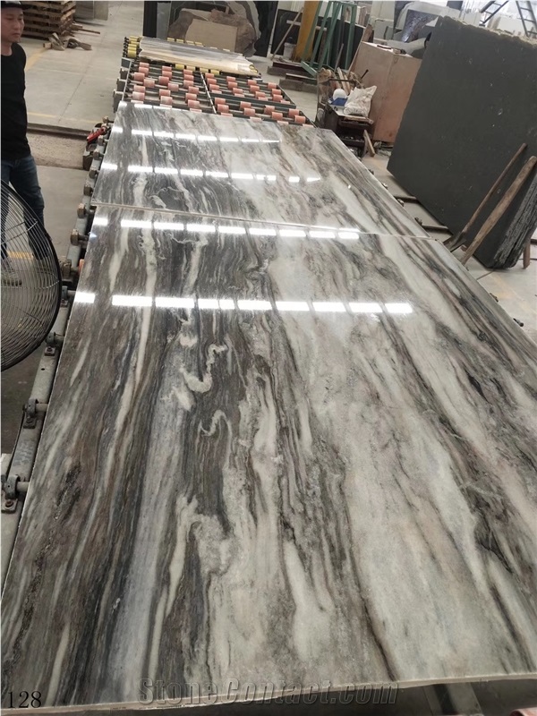 China Fangshan Silver Crystal Marble Slab Tile