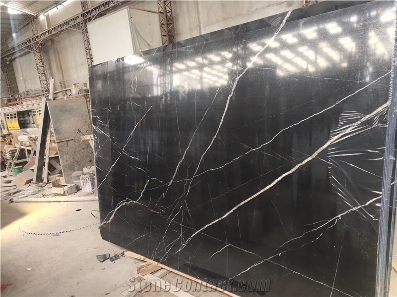 China Negro Marquina Marble Black and White Tiles