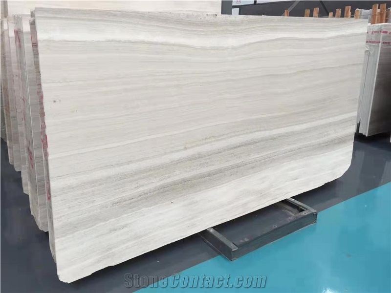 China White Wooden Grain Serpeggiante Marble Tiles