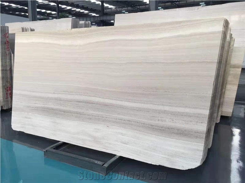 China White Wooden Grain Serpeggiante Marble Tiles