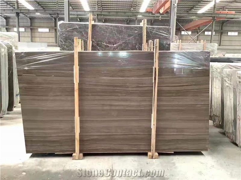 Coffee Wood Marble Slabs China Stone Wall Tiles