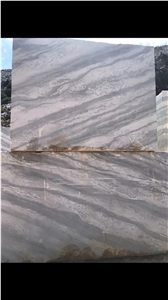 Greek White Wood Marble Veria Striped Lefkon Slab