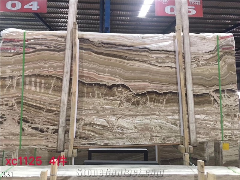 Iran Wooden Grain Onyx Traonyx Jade Slab in China