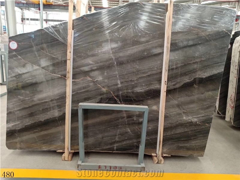 Italy 45 Degree Grey Marble Slab Floor Covering
