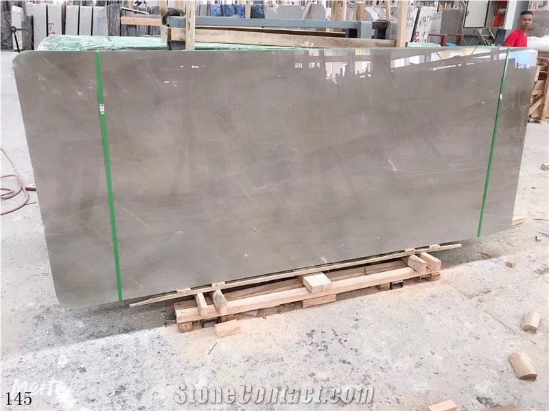 Manolya Beige Marble Grey Stone Slab in China