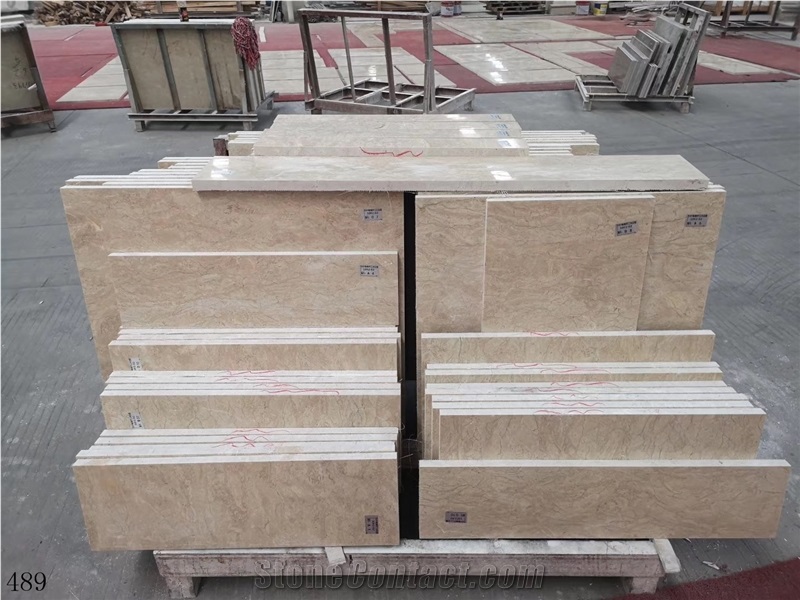 Monnai Beige Marble Slab Tile in China Market