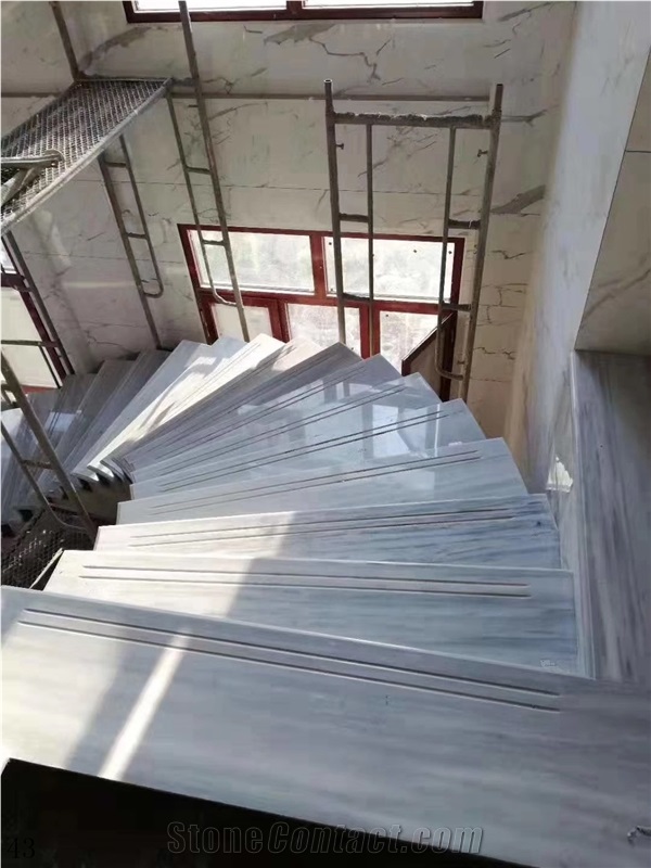Pentelikon White Marble Dionyssos Slab Tile Floor