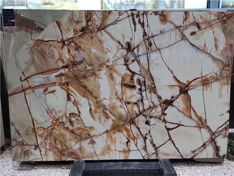 Roma Imperiale Quartzite Brazil Gold Slabs For Wall Cladding