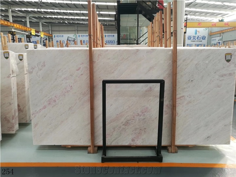 Rose Pink Rainbow Marble Slab Tile in China
