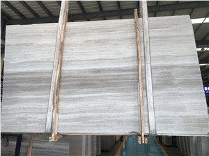 White Wood Grain Marble Slabs China Wall Decor