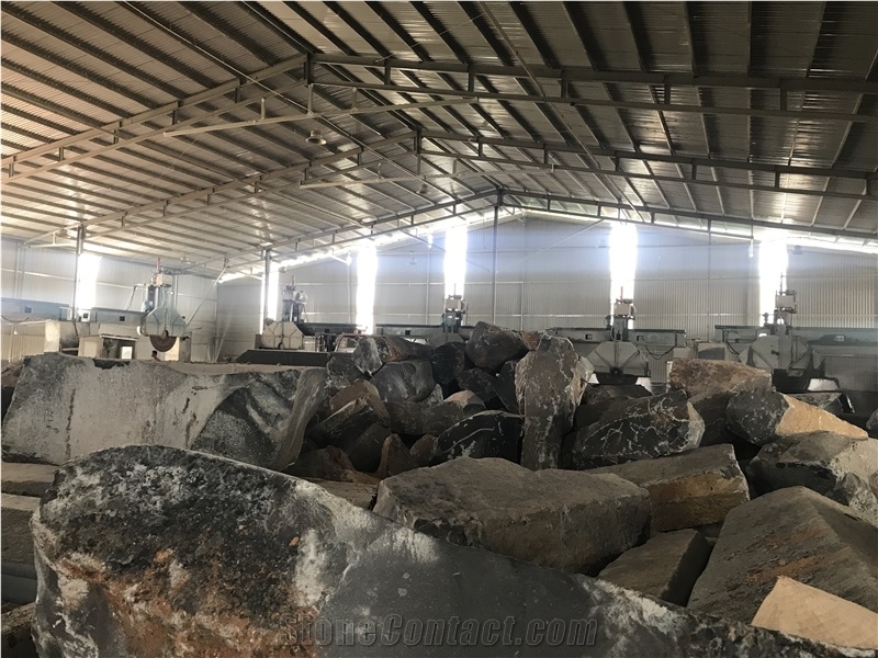China Black Mongolia Black Basalt Slabs Flooring