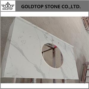 Goldtop Hot Calacatta Quartz Vanity Tops For Us
