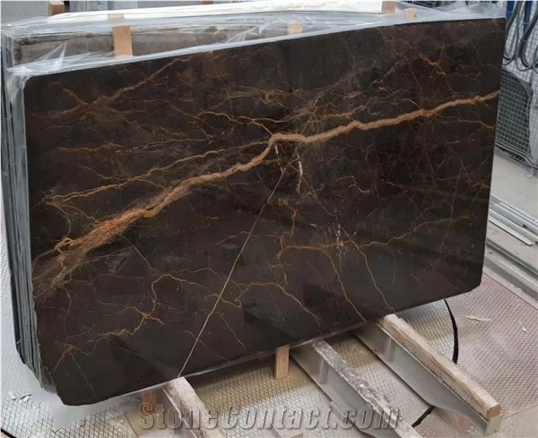 Italian Sally Roland Black and Gold Marble