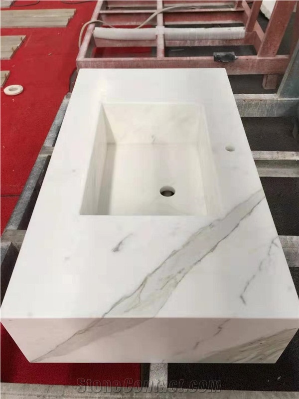 Italy Calacatta White Marble Tops for Kitchen