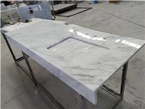 Italy Carrara White Marble Bath Countertops