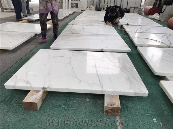 Italy Polished Calacatta White Marble Slabs&Tiles