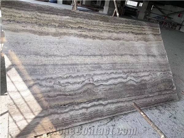 Italy Polished Silver Grey Travertine Slabs&Tiles