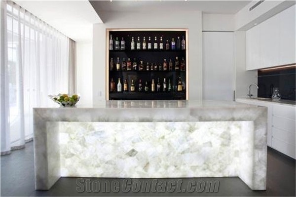 Luxurious White Crystal Quartzite Stone Slabs