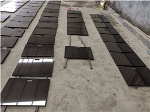 Polished Absolute Black Granite Countertops Tiles