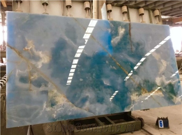 Polished Blue Sky Onyx Slab for Flooring&Walling
