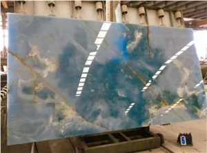 Top Quality Translucent Blue Jade Onyx Tiles