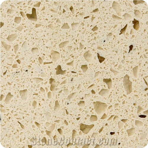 White Grain Sparkly Artificial Quartz Stone
