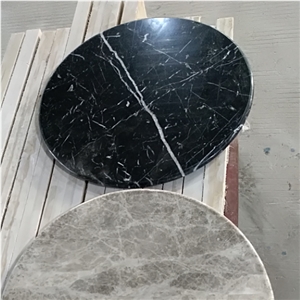 High Quality Black Marble Round Coffee Tabletops