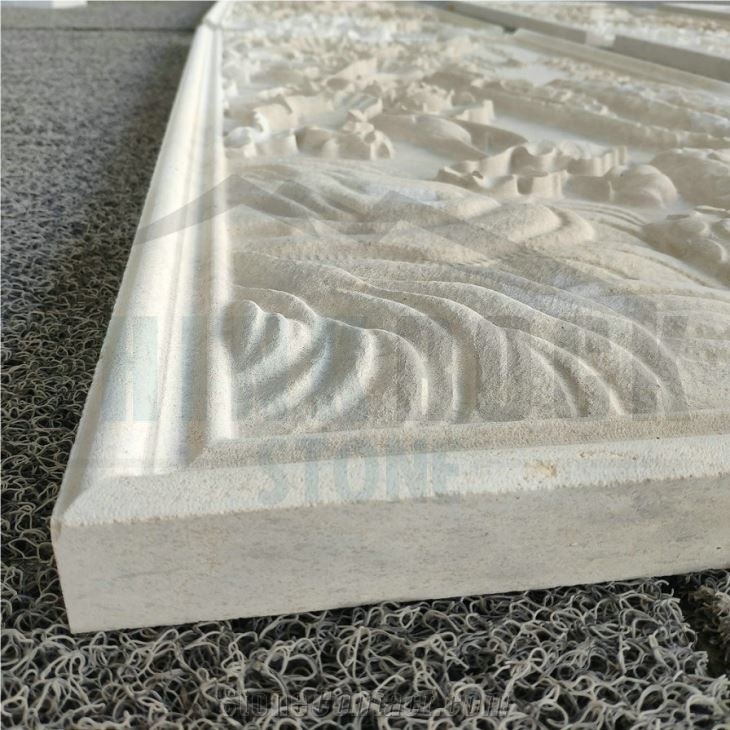 Moca Cream 3D Cnc Engraving Panels For Wall Reliefs