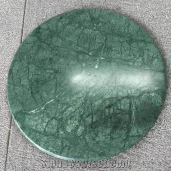 Polishing Big Green Flower Marble Stone Tabletops