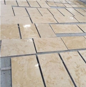 Sunny Beige Marble Honeycomb Panel as Floor Wall