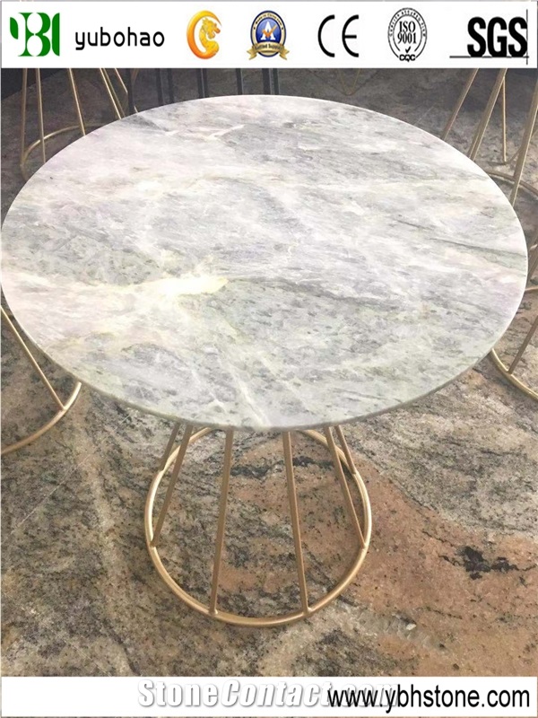 Dark Green/Polished Marble Round Table Top