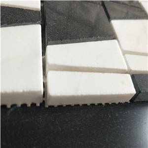 Black and White Marble Mosaic Floor Tile for Wall