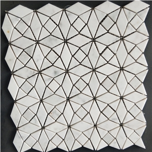 Carrara White Hexagon Shaped Mosaic for Design