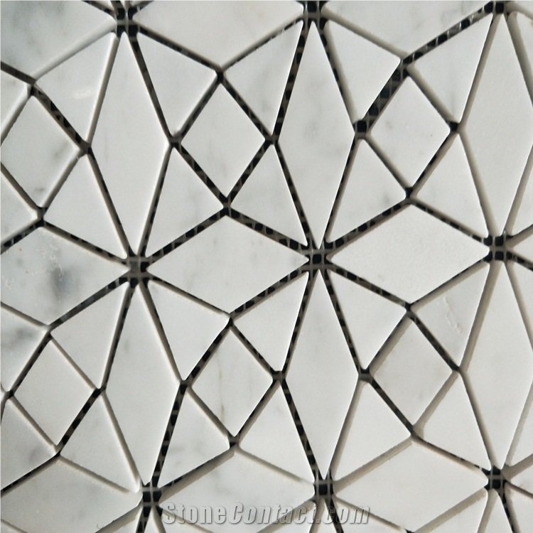 Carrara White Hexagon Shaped Mosaic for Design