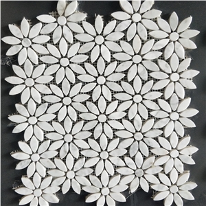 China Factory Flower Shape White Marble Mosaics