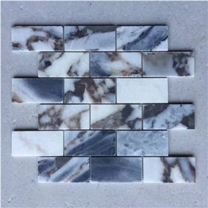 Dark Blue Marble Varied Pattern Mosaic 24x24 Tiles