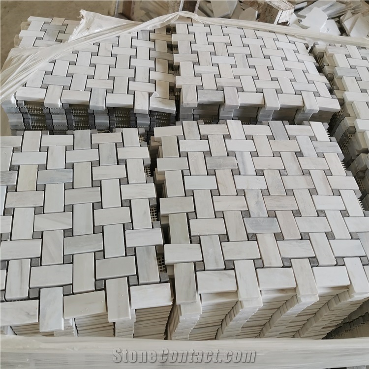 Eurasian Wood Marble Mosaic Flooring Tiles Size