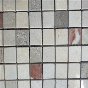 Indoor Colorful Marble Square Mosaic Tiles