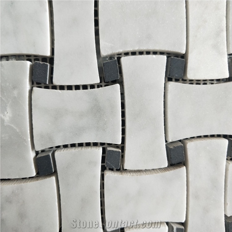 Indoor Wall 24x24 Tiles Weaving Marble Mosaic