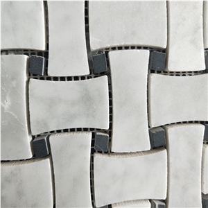 Indoor Wall 24x24 Tiles Weaving Marble Mosaic