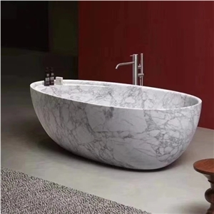Natural Stone Carrara White Marble Bath Tub