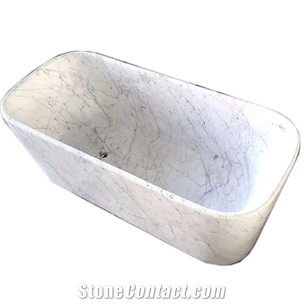 Natural Stone Carrara White Marble Bath Tub