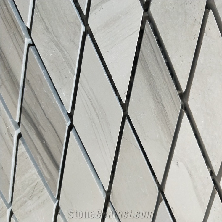 Rhombus Shaped Marble Mosaic Tiles for Wall Design