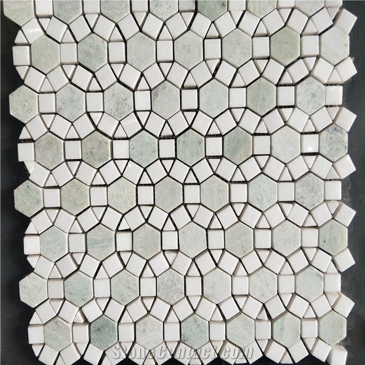 Round Mixed Color Shaped Stone Mosaic Tiles