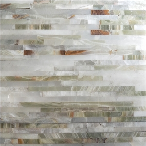 Striped Shaped Green Onyx Mosaic for Wall Art