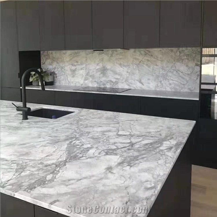 Super White Grey Quartzite Slab for Indoor Design