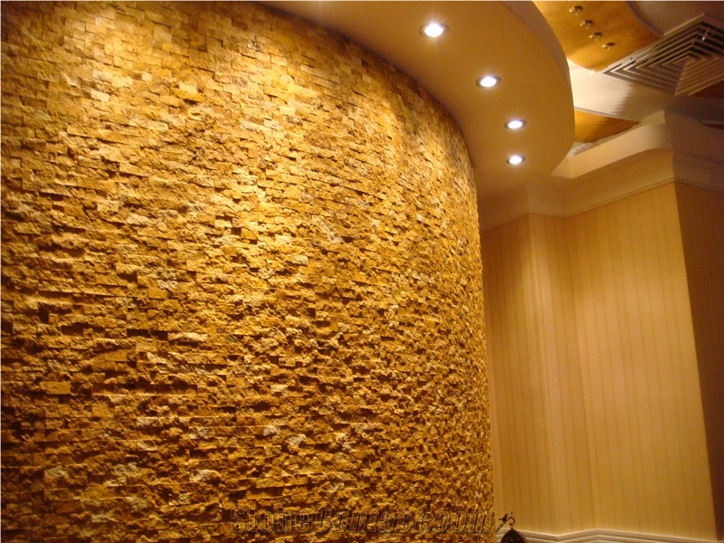 Yellow Travertine Tiles Unfilled
